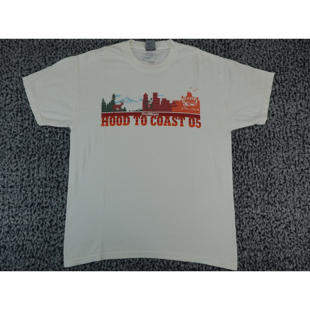 Nike Mens Hood To Coast 05‎ Relay Race T-Shirt White Size M Made In USA Vintage